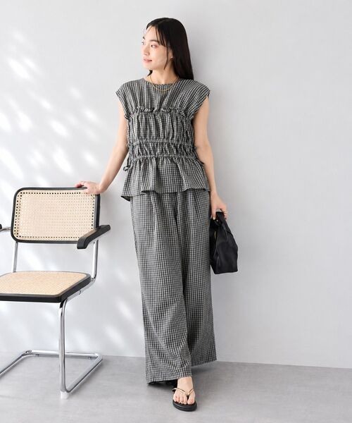 CRAFT STANDARD BOUTIQUE(クラフトスタンダードブティック)の「サッカーチェックブラウス(シャツ/ブラウス・レディース・ライトブルー/グレー・FREE)」の8枚目の写真