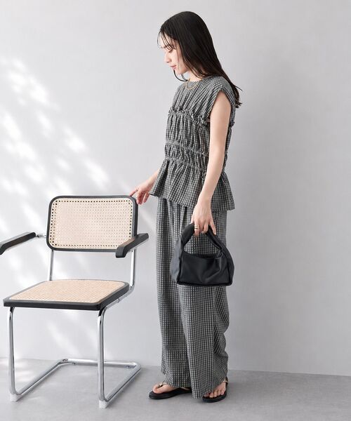 CRAFT STANDARD BOUTIQUE(クラフトスタンダードブティック)の「サッカーチェックブラウス(シャツ/ブラウス・レディース・ライトブルー/グレー・FREE)」の10枚目の写真
