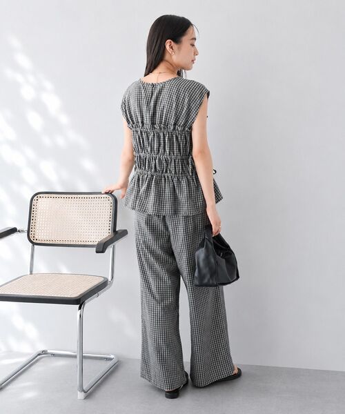CRAFT STANDARD BOUTIQUE(クラフトスタンダードブティック)の「サッカーチェックブラウス(シャツ/ブラウス・レディース・ライトブルー/グレー・FREE)」の12枚目の写真