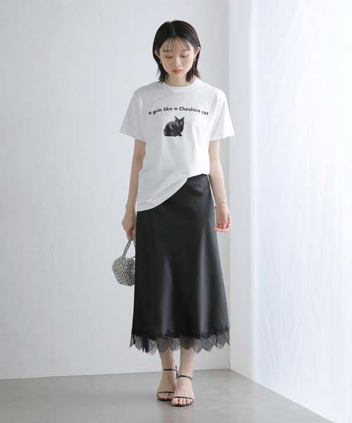 La TOTALITE(ラトータリテ)の「REGENCY WORKS/リージェンシー ワークス CAT Tシャツ(Tシャツ/カットソー・レディース・チャコールグレー/ホワイト・FREE)」の4枚目の写真