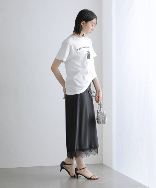 La TOTALITE(ラトータリテ)の「REGENCY WORKS/リージェンシー ワークス CAT Tシャツ(Tシャツ/カットソー・レディース・チャコールグレー/ホワイト・FREE)」の5枚目の写真