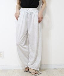 【ライトオンスで夏におすすめ】2WAY裾スピンドル付 カーブワイドパンツ スウェットパンツ