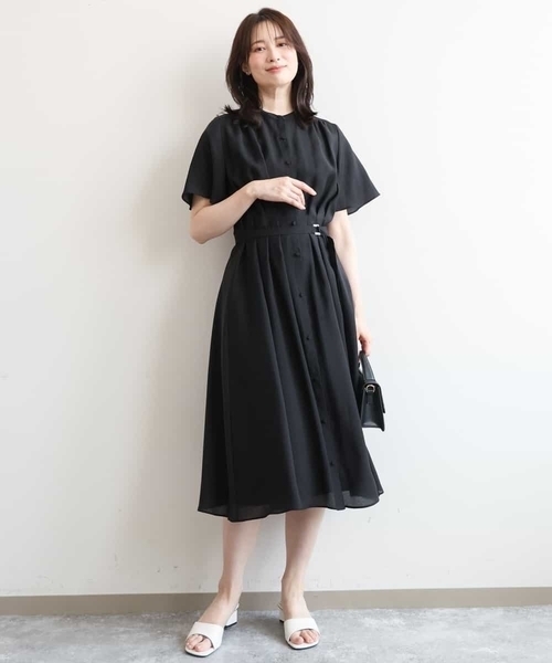 OFUON le MK(オフオンルエムケー)の「シアータッチベルト付きワンピース/洗える/WEB限定サイズあり(ワンピース・レディース・ライトブルー/ブラック・40/38/36)」の13枚目の写真