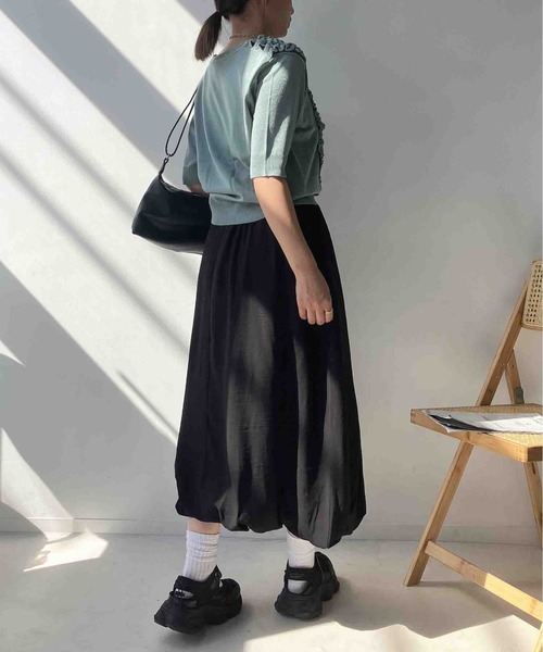 AS KNOW AS plus（アズノゥアズプラス）の「◯フロントフリルデザイン さらりと半袖カーディガン（カーディガン/ボレロ・レディース・イエロー/ブラック/ミント・FREE）」の17枚目の写真