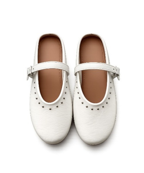 Rohwel（ローウェル）の「Stud ballet Shoes / スタッズバレエシューズ（サンダル・レディース・ブラック/ホワイト・MEDIUM/SMALL/LARGE）」の3枚目の写真