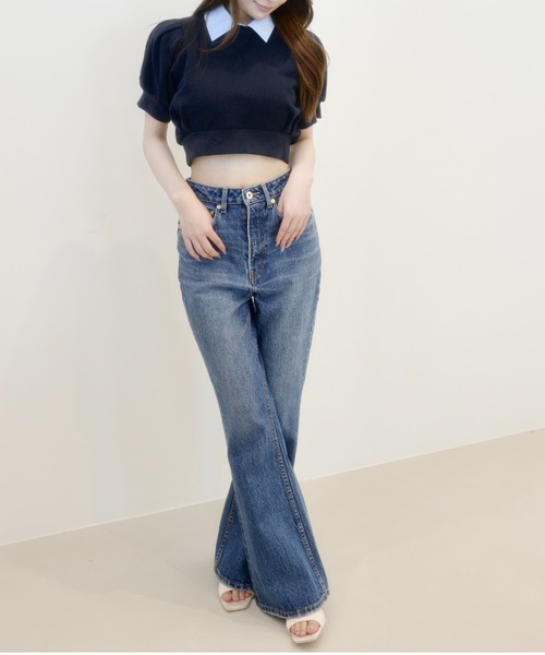 EIMY ISTOIRE(エイミーイストワール)の「STRECH FLARE DENIM(デニムパンツ・レディース・ブルー/ライトブルー・23/22/25/24)」の11枚目の写真