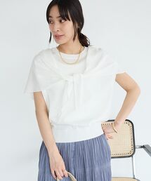 CRAFT STANDARD BOUTIQUE | 洗える ストール付きノースリーブニットプルオーバー【洗濯機OK】(ニット/セーター)
