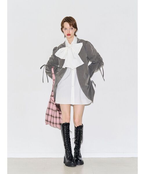 jouetie(ジュエティ)の「マムルークスリーブビッグリボンチュニックシャツ(シャツ/ブラウス・レディース・ネイビー/ブルー/オフホワイト・FREE)」の22枚目の写真