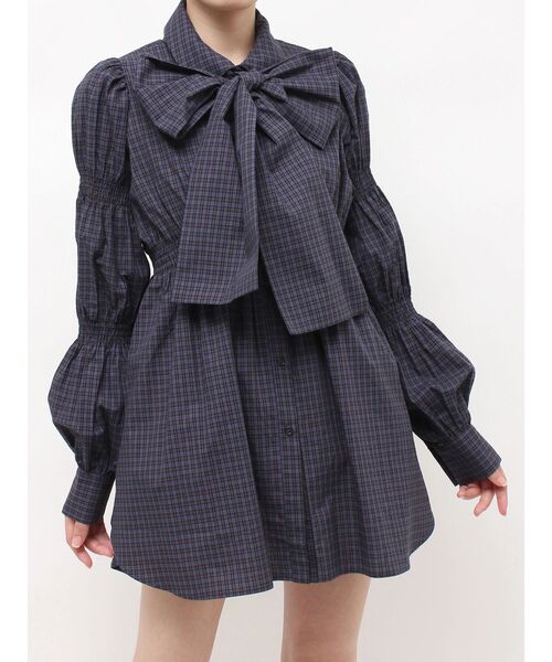 jouetie(ジュエティ)の「マムルークスリーブビッグリボンチュニックシャツ(シャツ/ブラウス・レディース・ネイビー/ブルー/オフホワイト・FREE)」の13枚目の写真