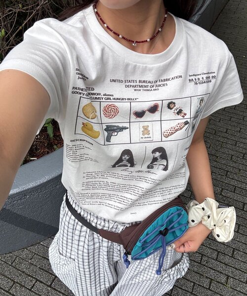 CIAOPANIC(チャオパニック)の「【2サイズ展開】カワイイプリントTEE(Tシャツ/カットソー・レディース・ネイビー/ホワイト/グリーン/ブルー/オフホワイト/ミント・FREE/X-SMALL)」の3枚目の写真