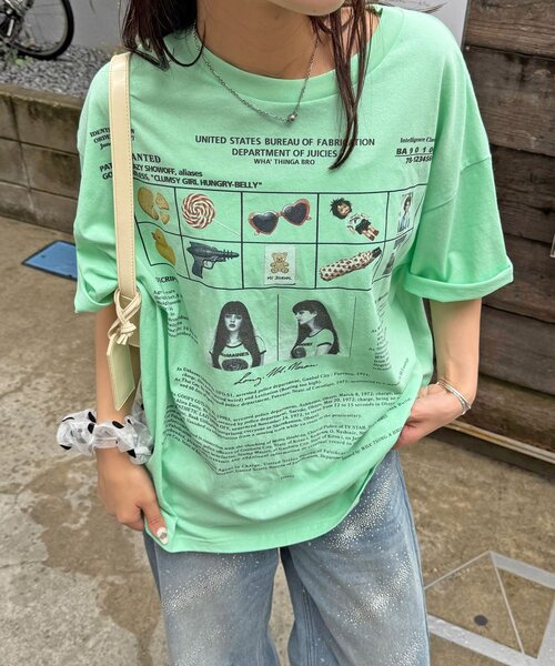 CIAOPANIC(チャオパニック)の「【2サイズ展開】カワイイプリントTEE(Tシャツ/カットソー・レディース・ネイビー/ホワイト/グリーン/ブルー/オフホワイト/ミント・FREE/X-SMALL)」の1枚目の写真