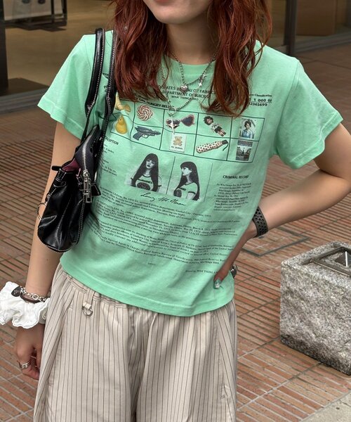 CIAOPANIC(チャオパニック)の「【2サイズ展開】カワイイプリントTEE(Tシャツ/カットソー・レディース・ネイビー/ホワイト/グリーン/ブルー/オフホワイト/ミント・FREE/X-SMALL)」の22枚目の写真