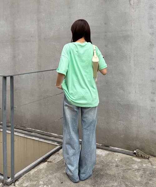 CIAOPANIC(チャオパニック)の「【2サイズ展開】カワイイプリントTEE(Tシャツ/カットソー・レディース・ネイビー/ホワイト/グリーン/ブルー/オフホワイト/ミント・FREE/X-SMALL)」の14枚目の写真