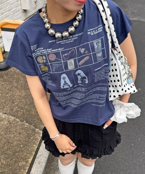 CIAOPANIC(チャオパニック)の「【2サイズ展開】カワイイプリントTEE(Tシャツ/カットソー・レディース・ネイビー/ホワイト/グリーン/ブルー/オフホワイト/ミント・FREE/X-SMALL)」の15枚目の写真