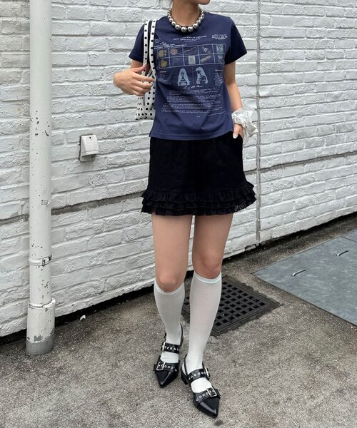 CIAOPANIC(チャオパニック)の「【2サイズ展開】カワイイプリントTEE(Tシャツ/カットソー・レディース・ネイビー/ホワイト/グリーン/ブルー/オフホワイト/ミント・FREE/X-SMALL)」の10枚目の写真