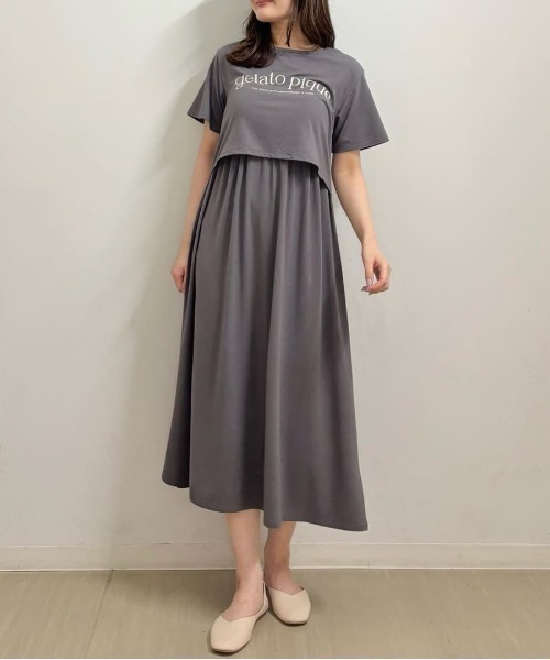 マタニティレーヨンロゴカップインワンピ（マタニティウェア/グッズ
