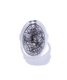 【quip queint】oval nebula ring black rutille/オーバル ネビュラ リング ブラックルチル QU285