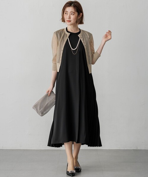 23区(ニジュウサンク)の「シフォンパーツプリーツ ドレス(ドレス・レディース・ブラック系/ネイビー系・38/40)」の7枚目の写真