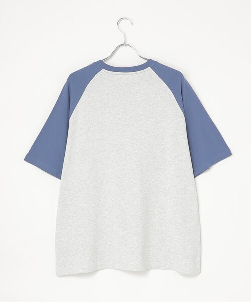NO NEED（ノーニード）の「DISCUS ATHLETIC ラグラン配色ワイドTシャツ（Tシャツ/カットソー・メンズ・チャコール/ブルー・ﾌﾘ-）」の5枚目の写真