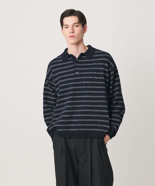 MONKEY TIME（モンキータイム）の「カールヤーン ボーダー ポロシャツ（ポロシャツ・メンズ・レッド/ネイビー・S/M/L/XL）」の14枚目の写真
