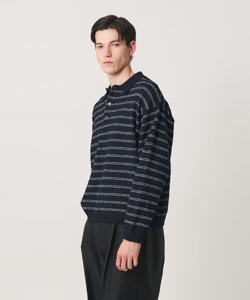 MONKEY TIME（モンキータイム）の「カールヤーン ボーダー ポロシャツ（ポロシャツ・メンズ・レッド/ネイビー・S/M/L/XL）」の15枚目の写真