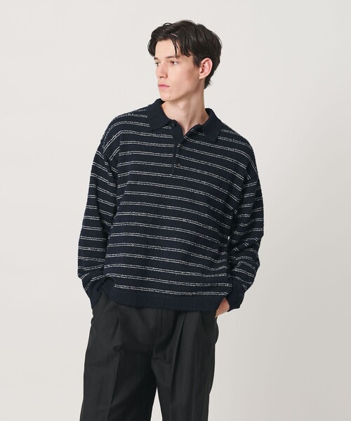 MONKEY TIME（モンキータイム）の「カールヤーン ボーダー ポロシャツ（ポロシャツ・メンズ・レッド/ネイビー・S/M/L/XL）」の16枚目の写真
