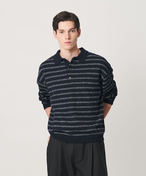 MONKEY TIME（モンキータイム）の「カールヤーン ボーダー ポロシャツ（ポロシャツ・メンズ・レッド/ネイビー・S/M/L/XL）」の17枚目の写真