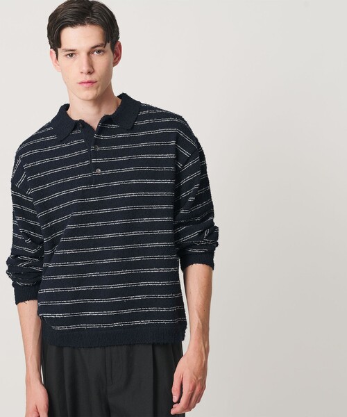 MONKEY TIME（モンキータイム）の「カールヤーン ボーダー ポロシャツ（ポロシャツ・メンズ・レッド/ネイビー・S/M/L/XL）」の18枚目の写真