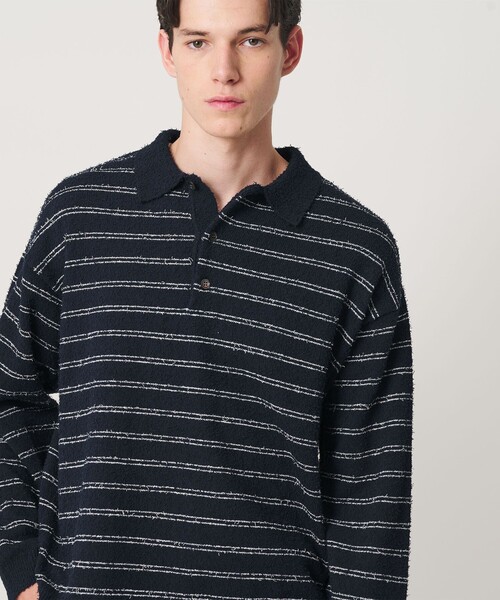 MONKEY TIME（モンキータイム）の「カールヤーン ボーダー ポロシャツ（ポロシャツ・メンズ・レッド/ネイビー・S/M/L/XL）」の19枚目の写真