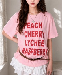カラフル半袖Tシャツ/メッセージロゴ/ストリート女子