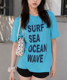 カラフル半袖Tシャツ/メッセージロゴ/ストリート女子