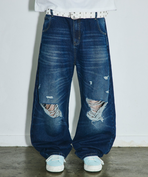 SCALLYWAG（スカリーワグ）の「VTG スクラッチダメージセギングデニムパンツ[インディゴ]（デニムパンツ・レディース・その他・SMALL/MEDIUM/LARGE/X-LARGE）」の10枚目の写真