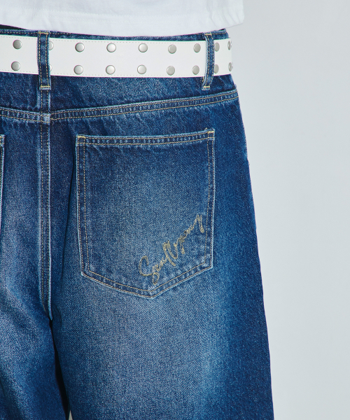 SCALLYWAG（スカリーワグ）の「VTG スクラッチダメージセギングデニムパンツ[インディゴ]（デニムパンツ・レディース・その他・SMALL/MEDIUM/LARGE/X-LARGE）」の4枚目の写真