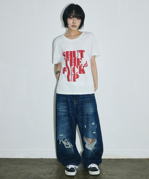 SCALLYWAG（スカリーワグ）の「VTG スクラッチダメージセギングデニムパンツ[インディゴ]（デニムパンツ・レディース・その他・SMALL/MEDIUM/LARGE/X-LARGE）」の3枚目の写真