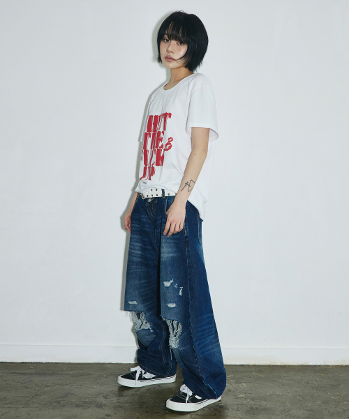 SCALLYWAG（スカリーワグ）の「VTG スクラッチダメージセギングデニムパンツ[インディゴ]（デニムパンツ・レディース・その他・SMALL/MEDIUM/LARGE/X-LARGE）」の12枚目の写真