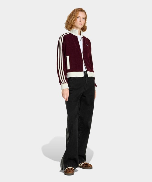 adidas(アディダス)の「アディダス オリジナルス ベロア ニット トラックトップ / ジャージ / トラックジャケット / アディダスオリジナルス adidas Originals(ジャージ・レディース・レッド・XX-LARGE/LARGE/MEDIUM/SMALL/X-LARGE/X-SMALL)」の3枚目の写真