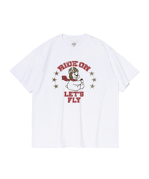 フライングベアグラフィック半袖Tシャツ(ホワイト)