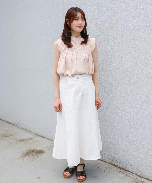Bleu Bleuet(ブルーブルーエ)の「ノースリーブシャーリングブラウス(シャツ/ブラウス・レディース・ブラック/ライトピンク/ターコイズブルー・FREE)」の12枚目の写真