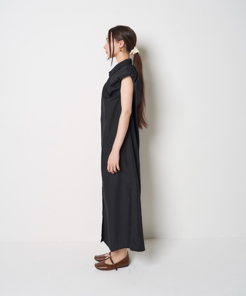 My shawty(マイシャウティー)の「puff shirt onepiece(ワンピース・レディース・ベージュ/ブラック・FREE)」の6枚目の写真