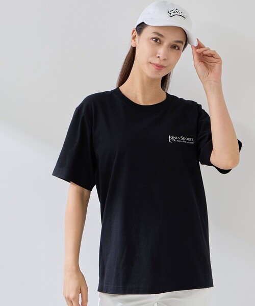 JONES(ジョーンズ)の「【JONESコラボ】半袖Tシャツ(Tシャツ/カットソー・レディース・ブラック/ホワイト・M/S/L/XL)」の1枚目の写真