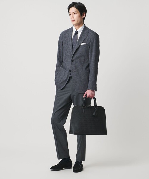 UNITED ARROWS（ユナイテッドアローズ）の「レザー ラウンド ブリーフケース（ビジネスバッグ・メンズ・ブラック/グレー系・FREE）」の12枚目の写真