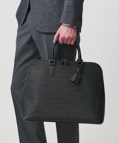 UNITED ARROWS（ユナイテッドアローズ）の「レザー ラウンド ブリーフケース（ビジネスバッグ・メンズ・ブラック/グレー系・FREE）」の11枚目の写真