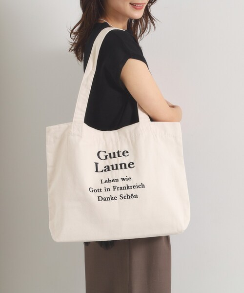 ITS'DEMO(イッツデモ)の「ロゴ刺繍ラージトート(トートバッグ・レディース・グレー系2/アイボリー/ブラック系1/グレー・00)」の1枚目の写真