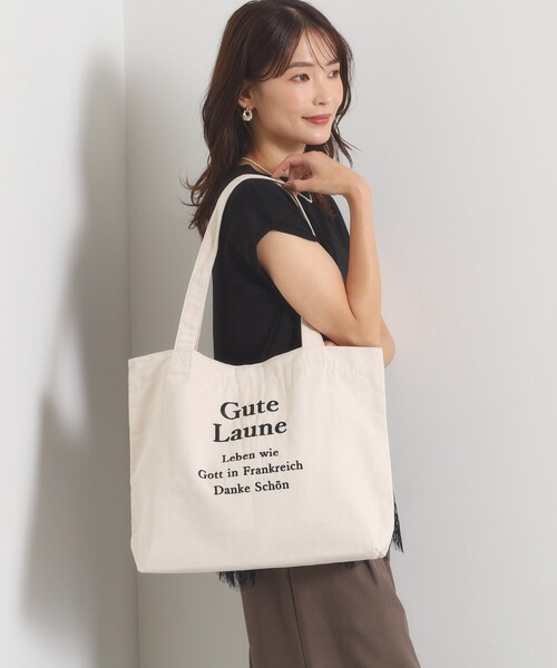 ITS'DEMO(イッツデモ)の「ロゴ刺繍ラージトート(トートバッグ・レディース・グレー系2/アイボリー/ブラック系1/グレー・00)」の9枚目の写真