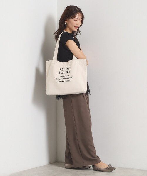 ITS'DEMO(イッツデモ)の「ロゴ刺繍ラージトート(トートバッグ・レディース・グレー系2/アイボリー/ブラック系1/グレー・00)」の10枚目の写真