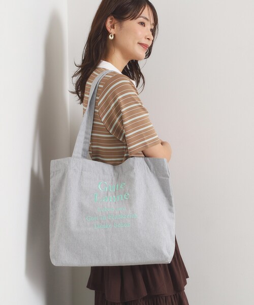 ITS'DEMO(イッツデモ)の「ロゴ刺繍ラージトート(トートバッグ・レディース・グレー系2/アイボリー/ブラック系1/グレー・00)」の11枚目の写真