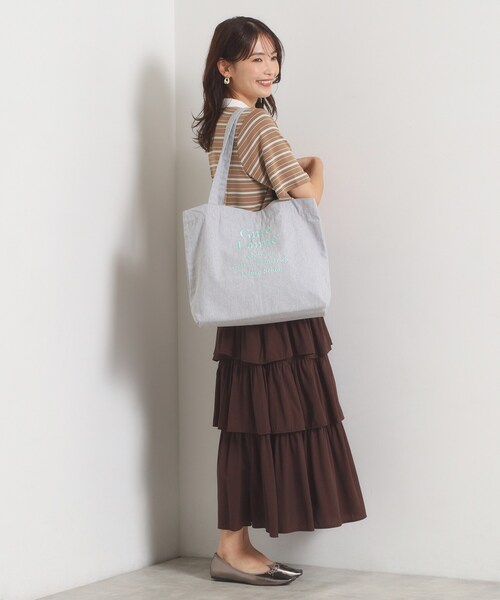 ITS'DEMO(イッツデモ)の「ロゴ刺繍ラージトート(トートバッグ・レディース・グレー系2/アイボリー/ブラック系1/グレー・00)」の12枚目の写真