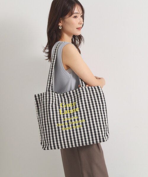 ITS'DEMO(イッツデモ)の「ロゴ刺繍ラージトート(トートバッグ・レディース・グレー系2/アイボリー/ブラック系1/グレー・00)」の13枚目の写真