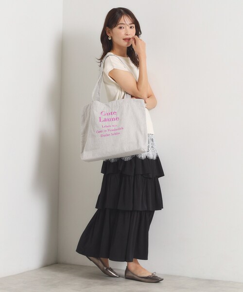 ITS'DEMO(イッツデモ)の「ロゴ刺繍ラージトート(トートバッグ・レディース・グレー系2/アイボリー/ブラック系1/グレー・00)」の16枚目の写真