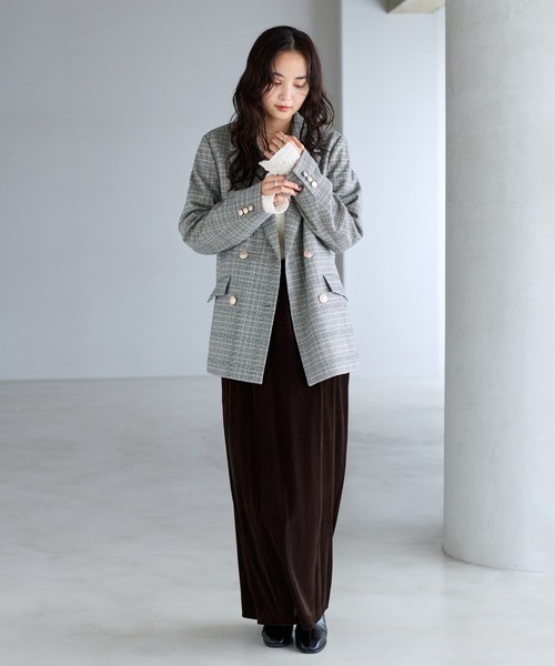 VIS(ビス)の「ふくれジャガードレースシアーロングスリーブトップス(Tシャツ/カットソー・レディース・オフホワイト/ブラック・FREE)」の9枚目の写真